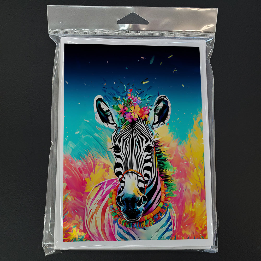 Hippie Animal Zebra Greeting Cards Pack of 8