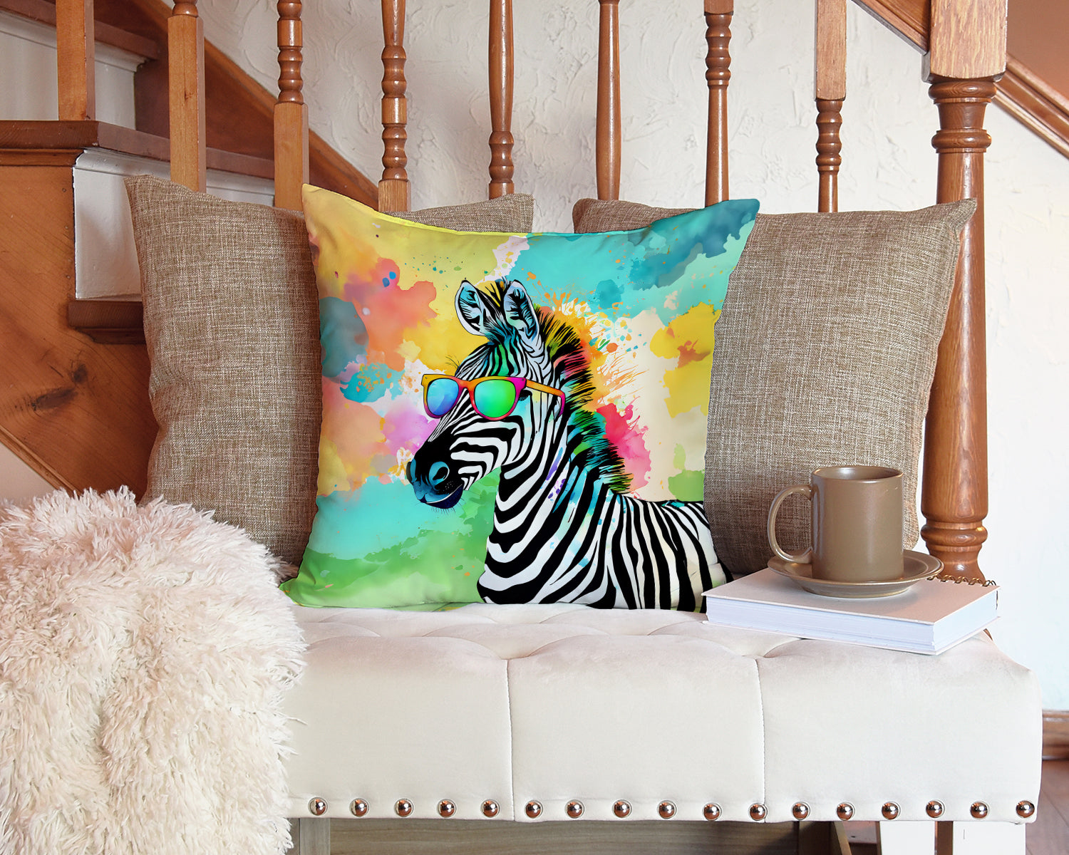 Hippie Animal Zebra Throw Pillow