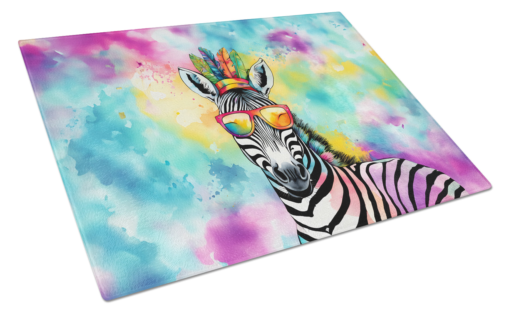 Buy this Hippie Animal Zebra Glass Cutting Board