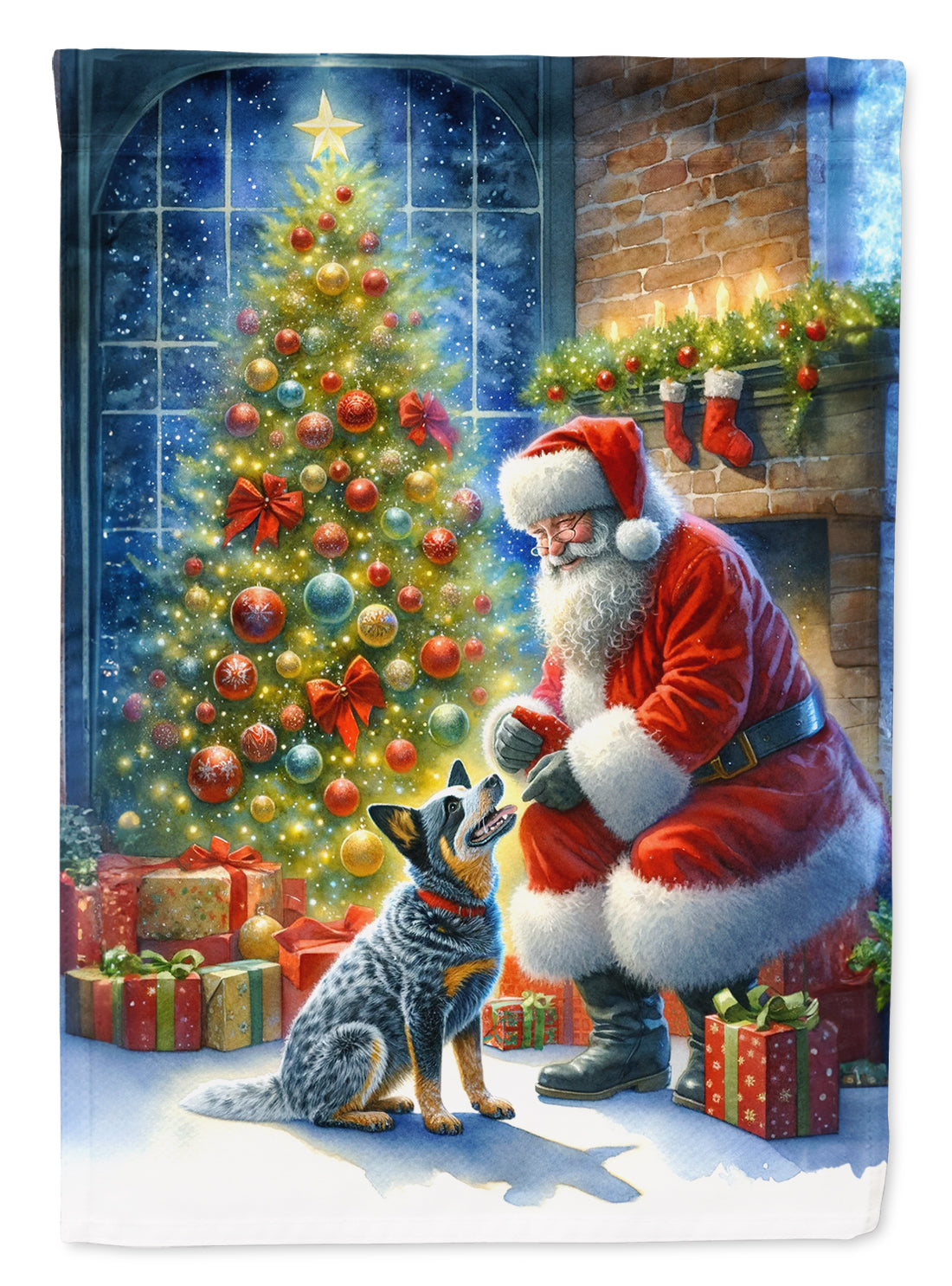 Buy this Australian Cattle Dog and Santa Claus House Flag