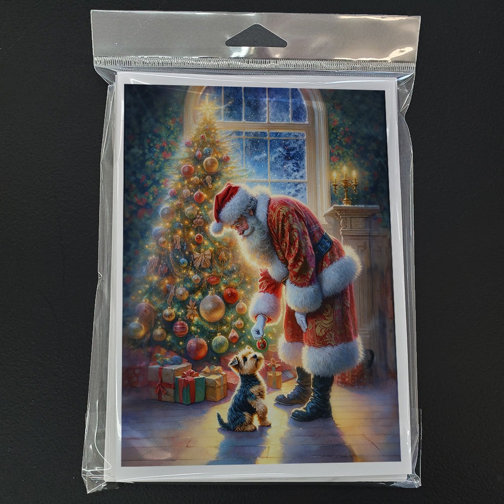 Australian Terrier and Santa Claus Greeting Cards Pack of 8