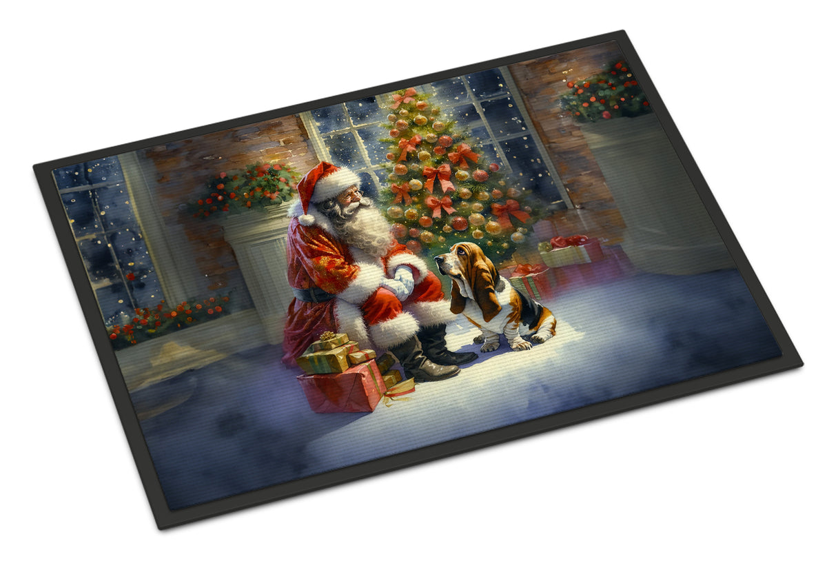 Buy this Basset Hound and Santa Claus Doormat