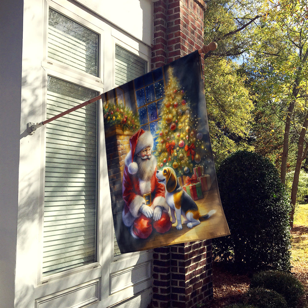 Caroline's Treasures Beagle and Santa Claus House Flag
