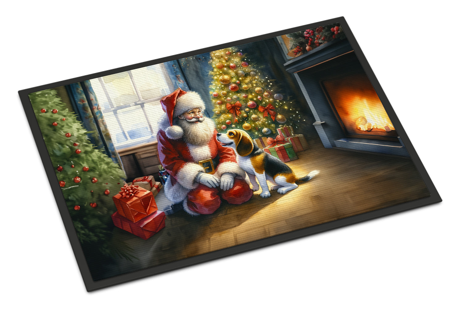 Buy this Beagle and Santa Claus Doormat