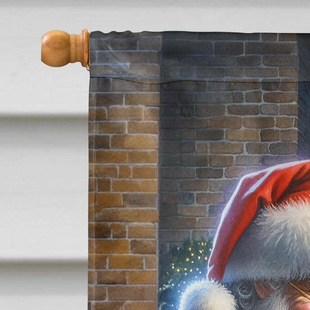 Bedlington Terrier and Santa Claus House Flag