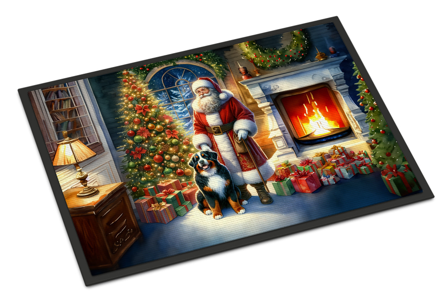 Buy this Bernese Mountain Dog and Santa Claus Doormat