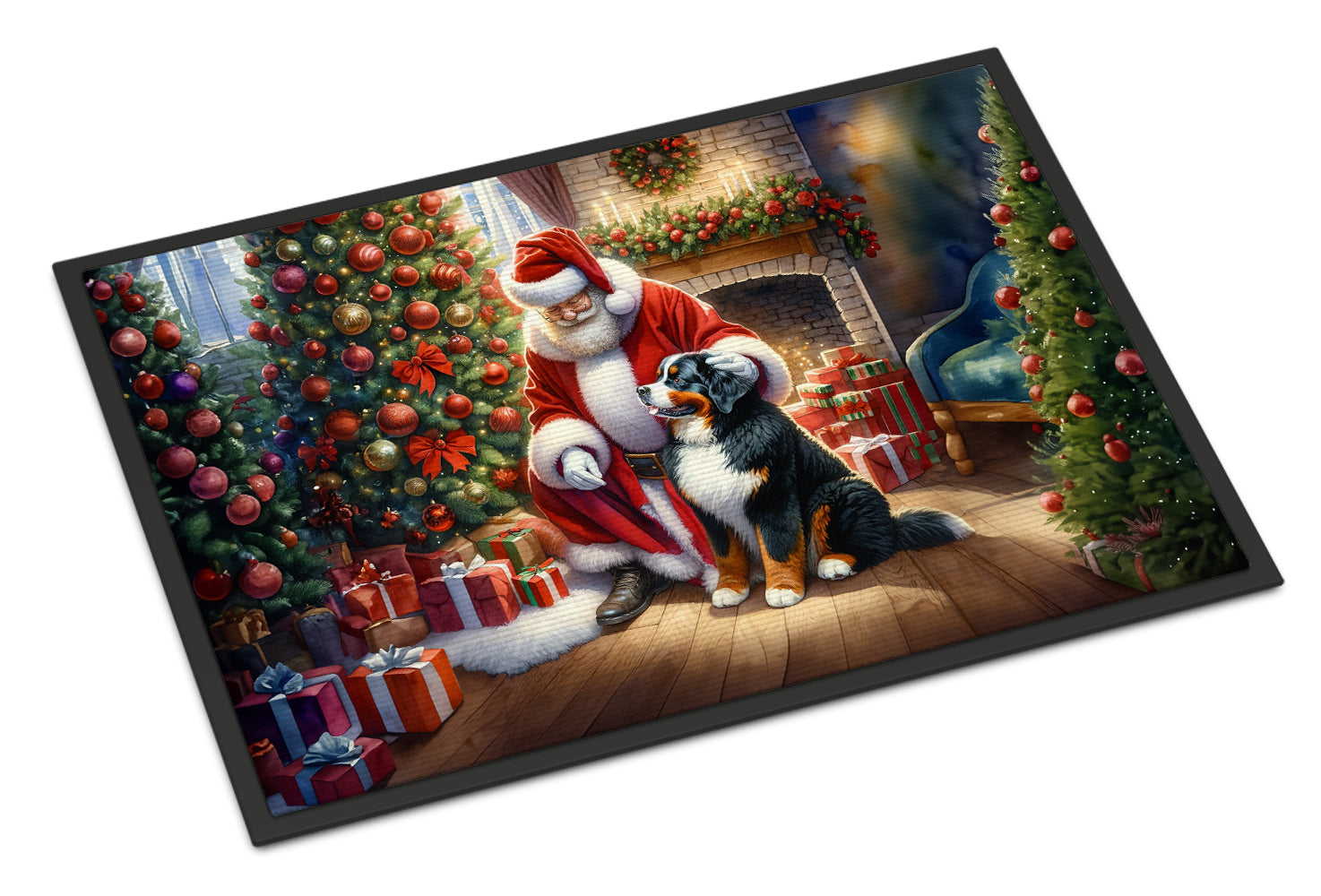 Buy this Bernese Mountain Dog and Santa Claus Doormat
