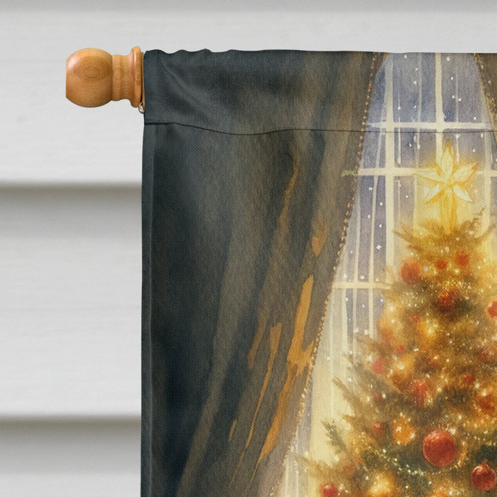 Bloodhound and Santa Claus House Flag