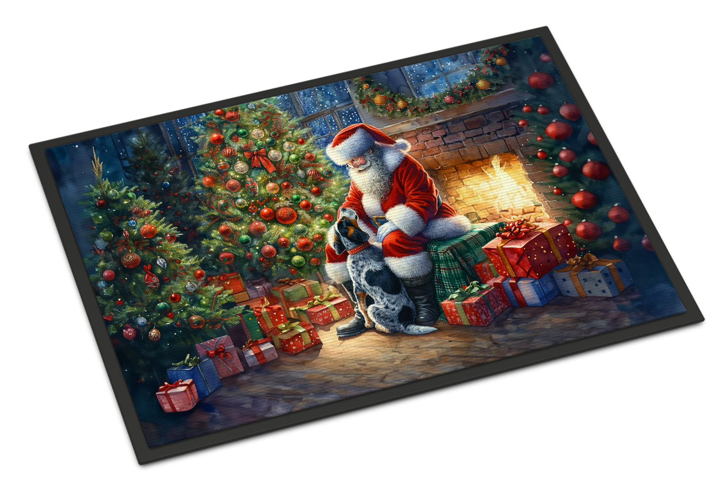 Buy this Bluetick Hound and Santa Claus Doormat