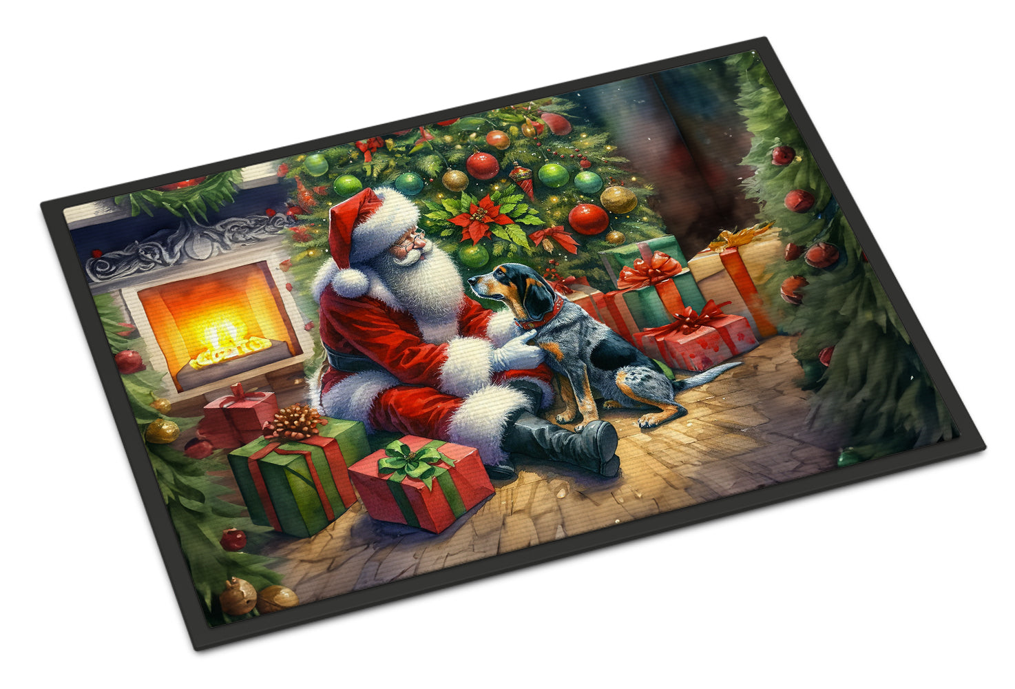Buy this Bluetick Hound and Santa Claus Doormat