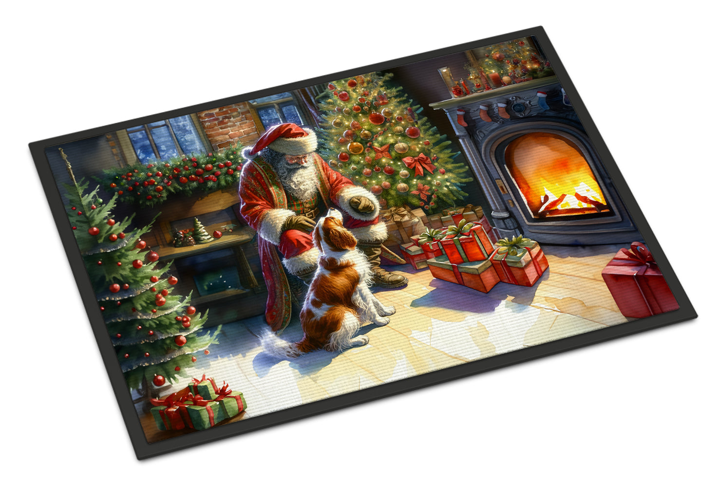 Buy this Brittany and Santa Claus Doormat