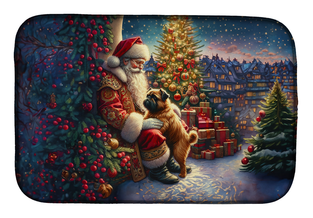 Buy this Brussels Griffon and Santa Claus Dish Drying Mat