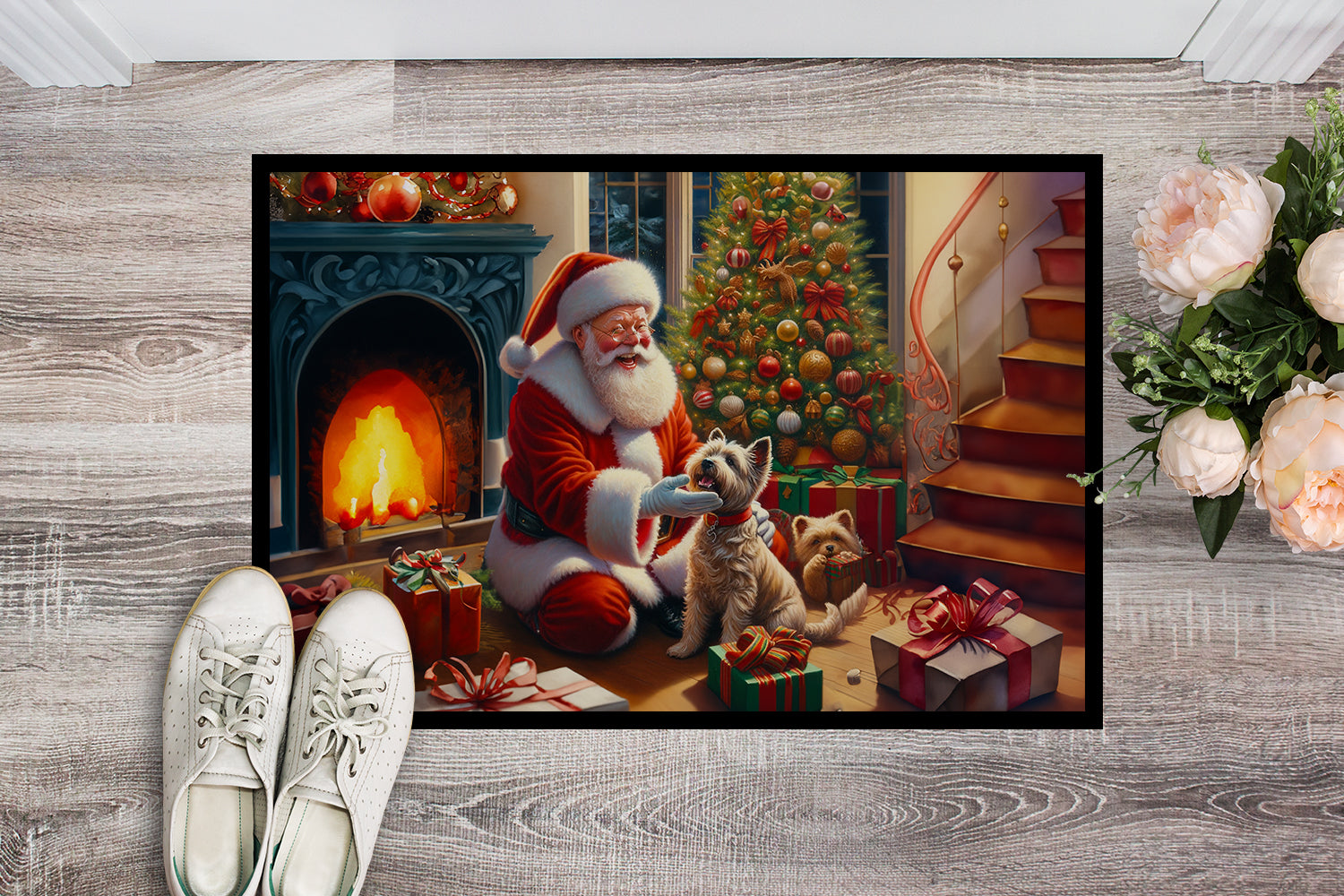 Buy this Cairn Terrier and Santa Claus Doormat