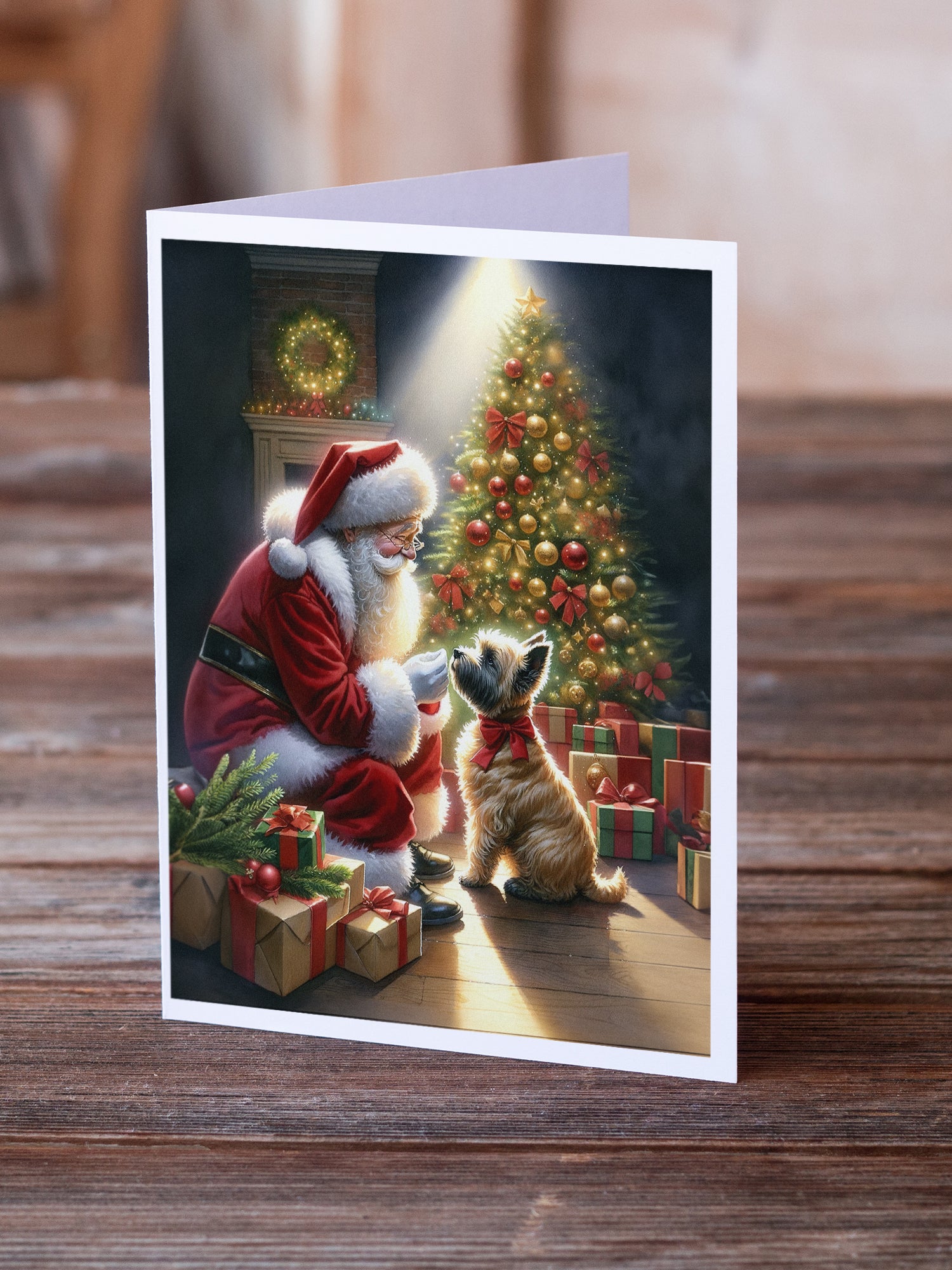 Buy this Cairn Terrier and Santa Claus Greeting Cards Pack of 8