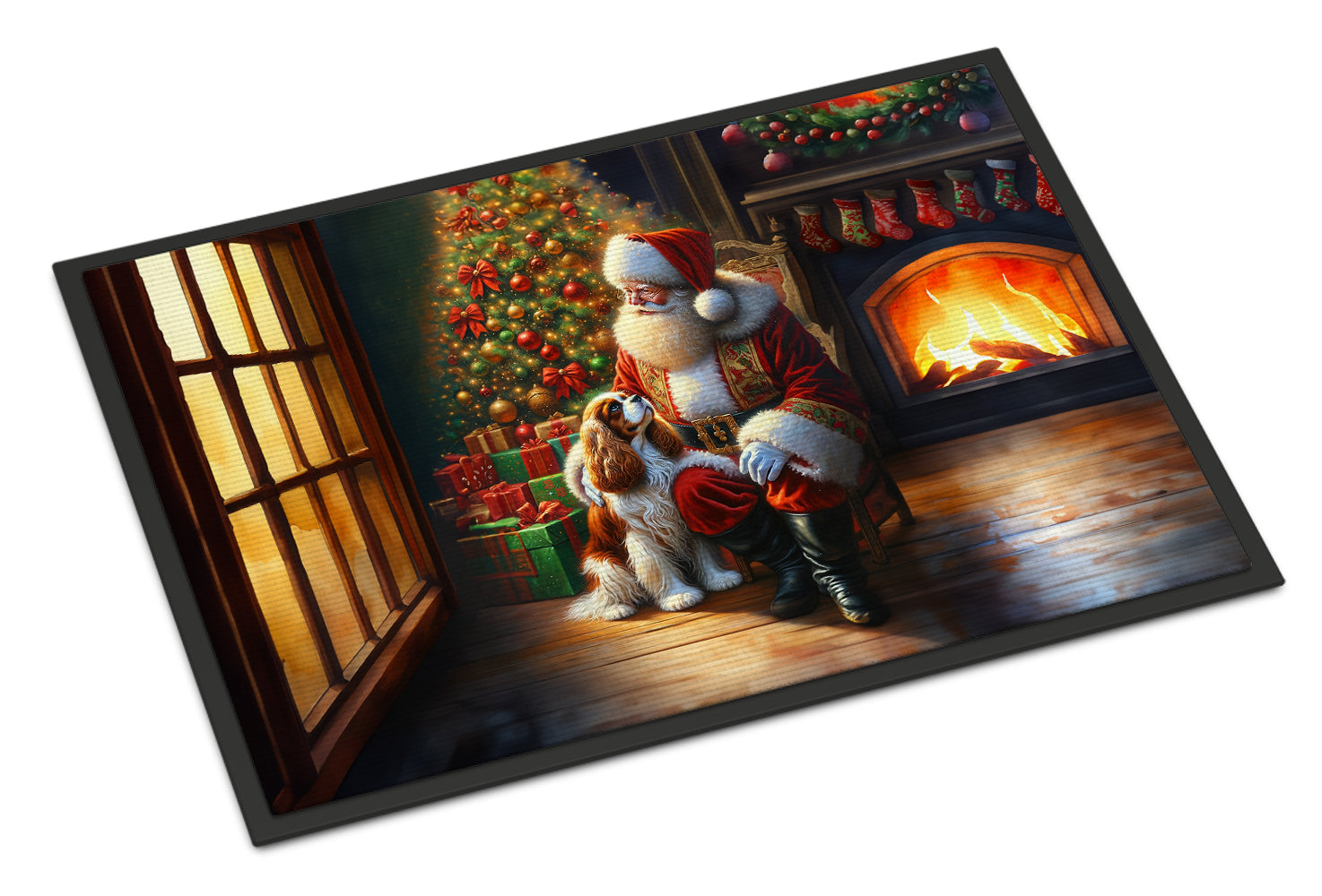 Buy this Cavalier Spaniel and Santa Claus Doormat