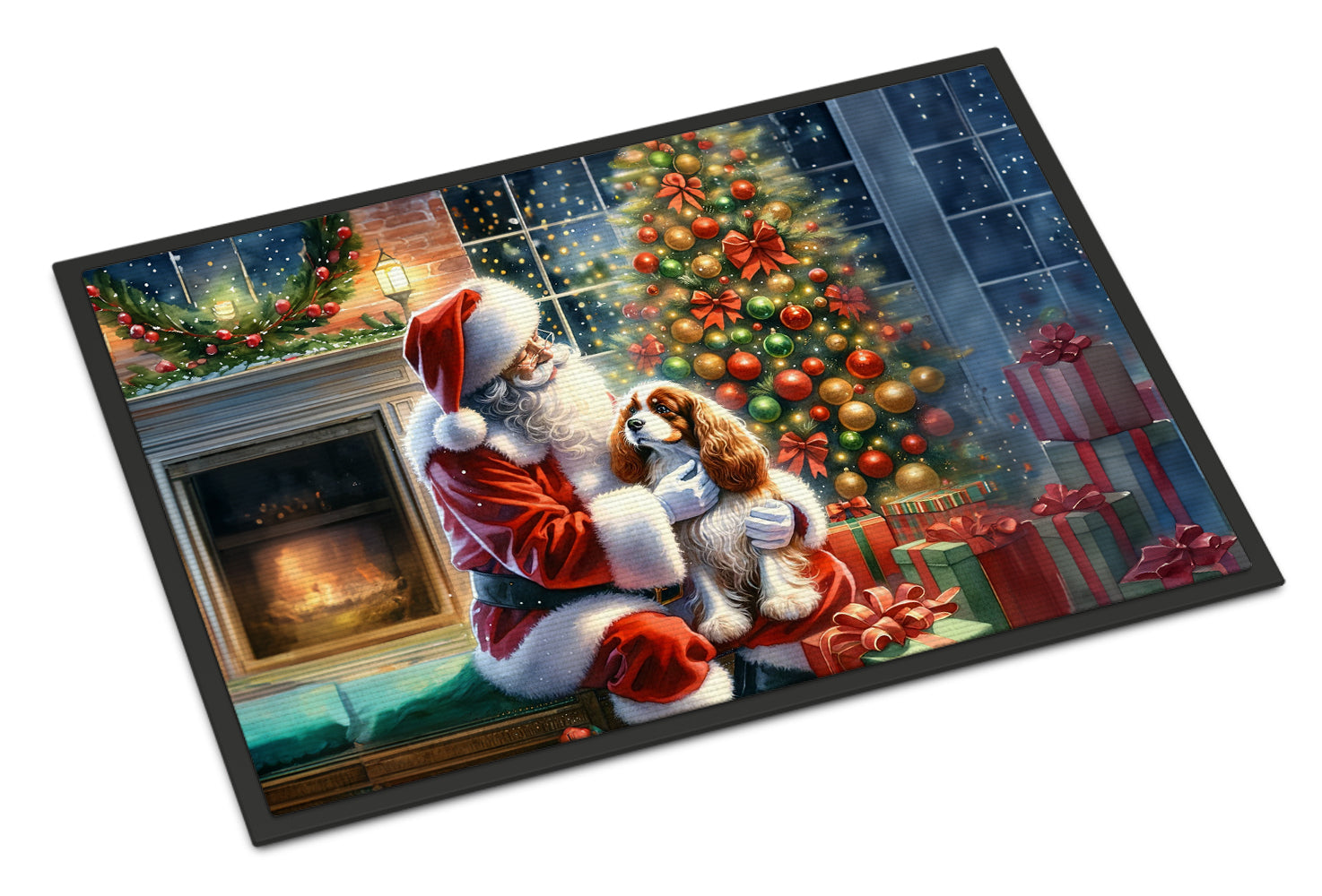 Buy this Cavalier Spaniel and Santa Claus Doormat