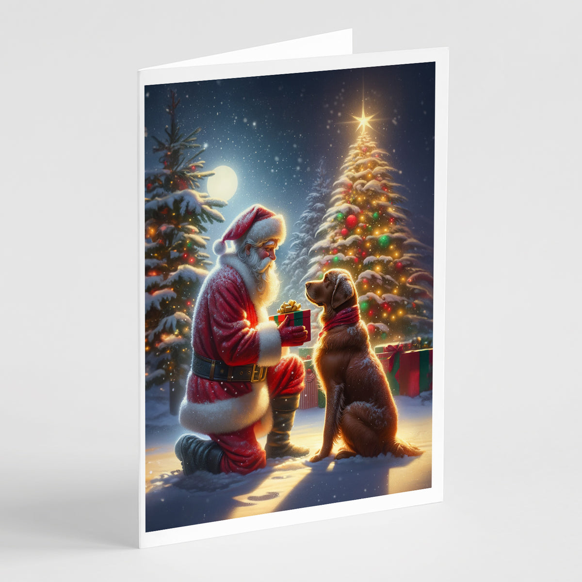Buy this Chesapeake Bay Retriever and Santa Claus Greeting Cards Pack of 8