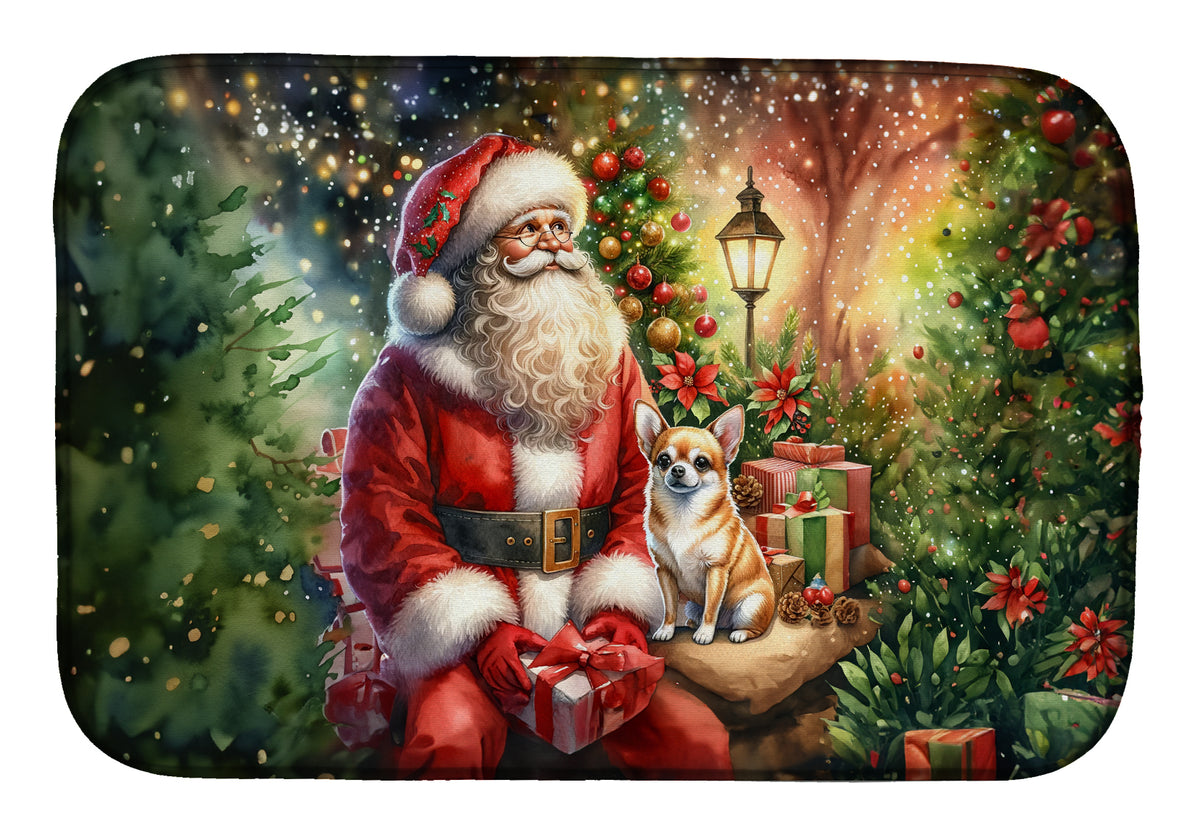 Buy this Chihuahua and Santa Claus Dish Drying Mat