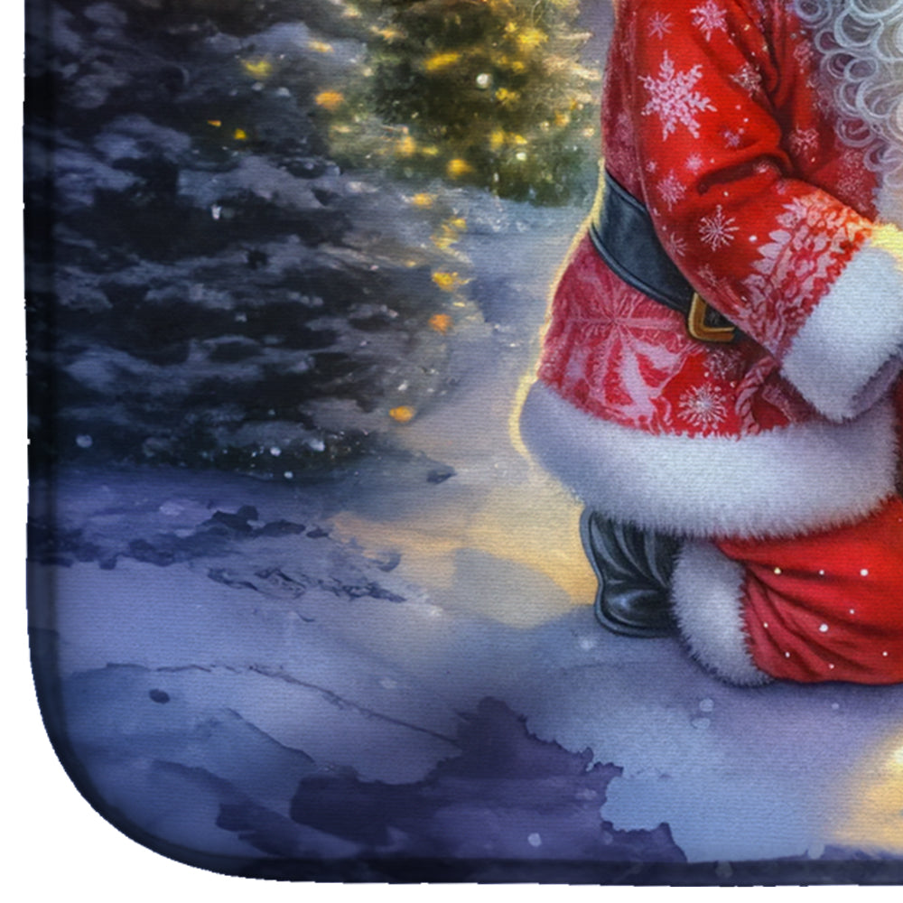 Chinese Crested and Santa Claus Dish Drying Mat