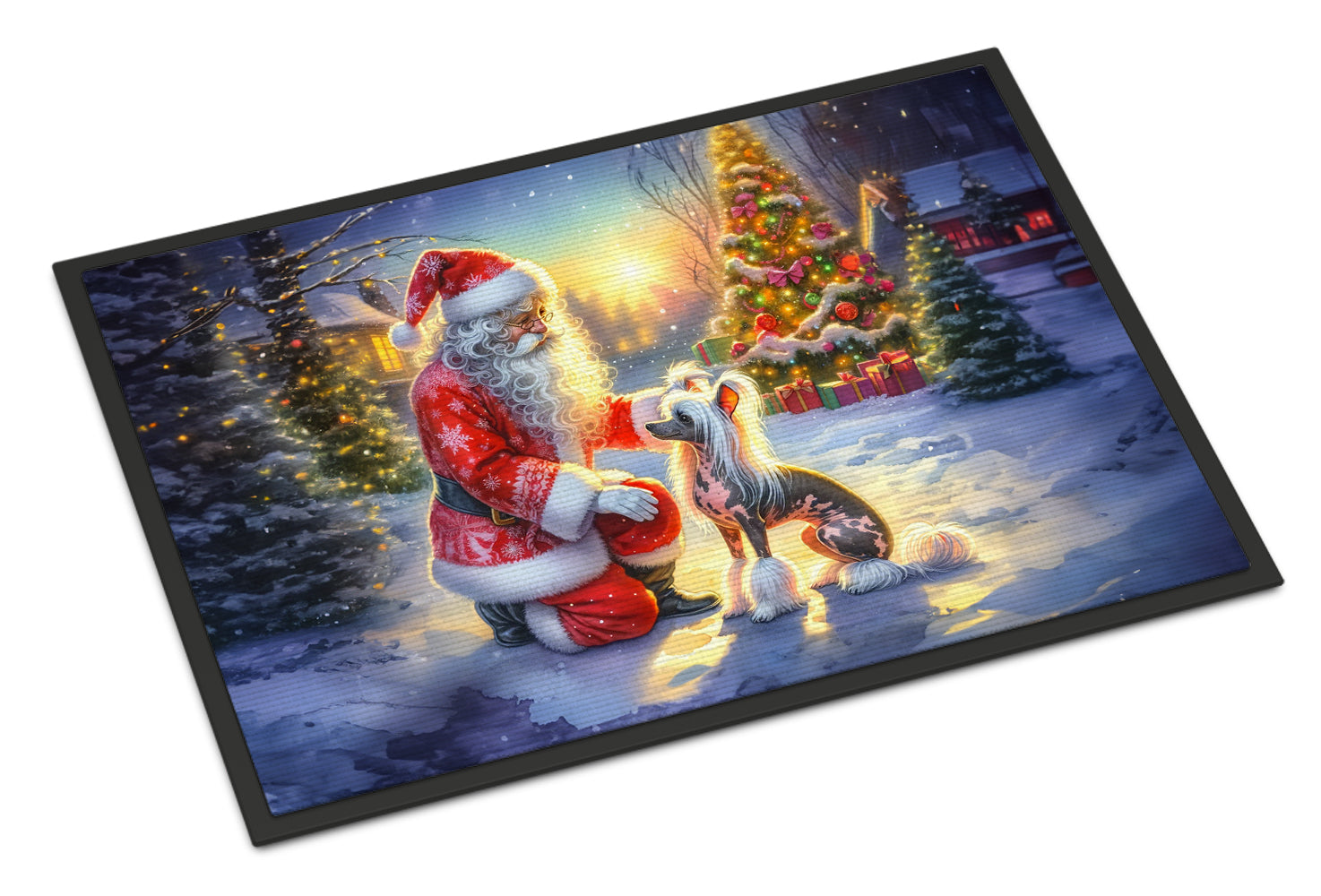 Buy this Chinese Crested and Santa Claus Doormat