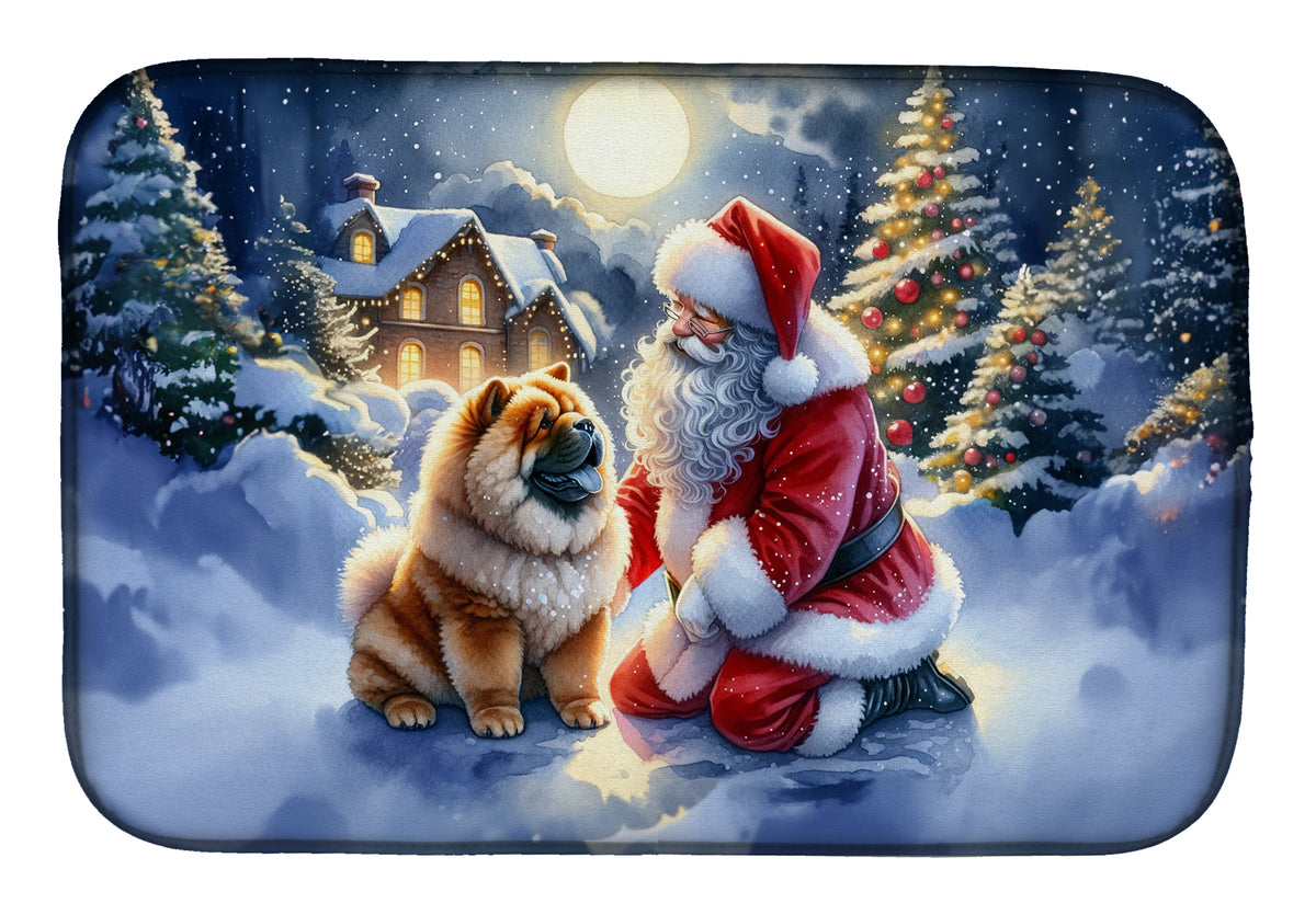 Buy this Chow Chow and Santa Claus Dish Drying Mat