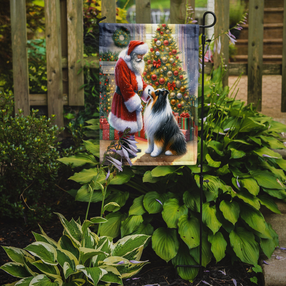 Buy this Collie and Santa Claus Garden Flag