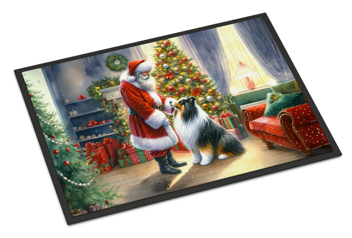 Buy this Collie and Santa Claus Doormat