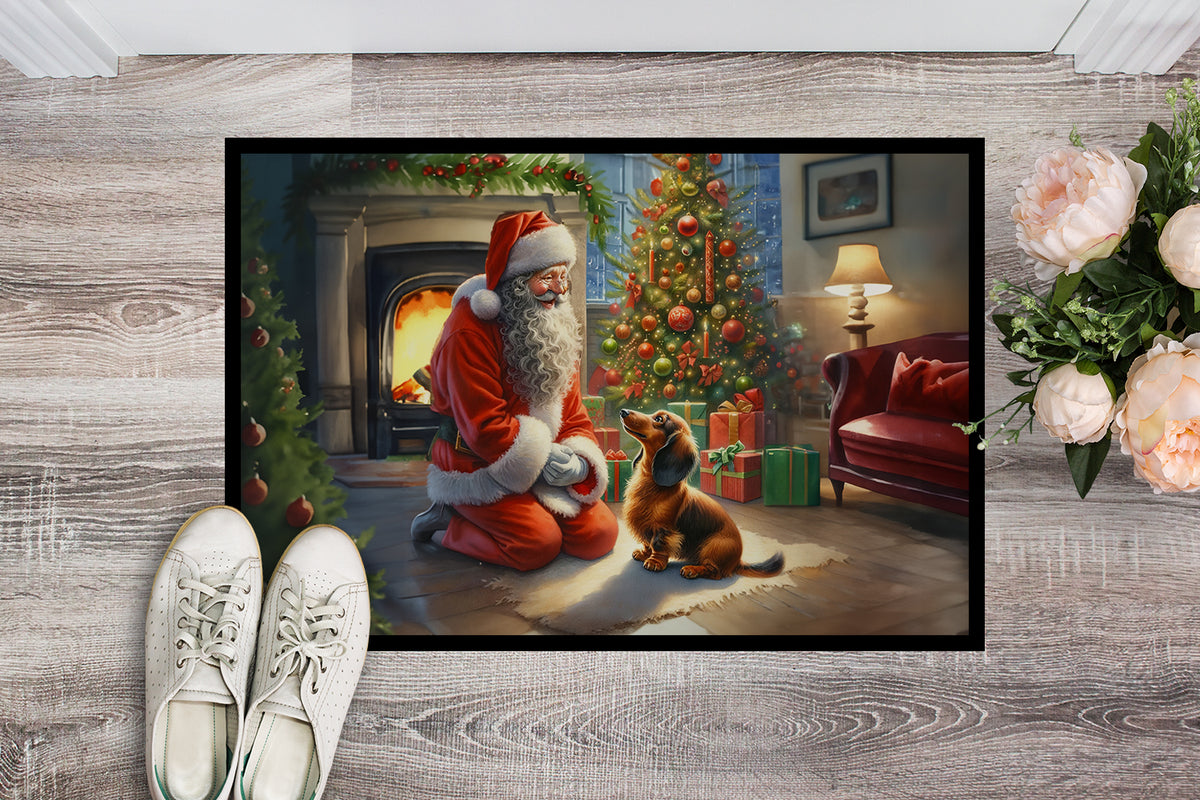 Caroline's Treasures Dachshund and Santa Claus Doormat-24x36 Indoor / Outdoor Rug | Made in USA