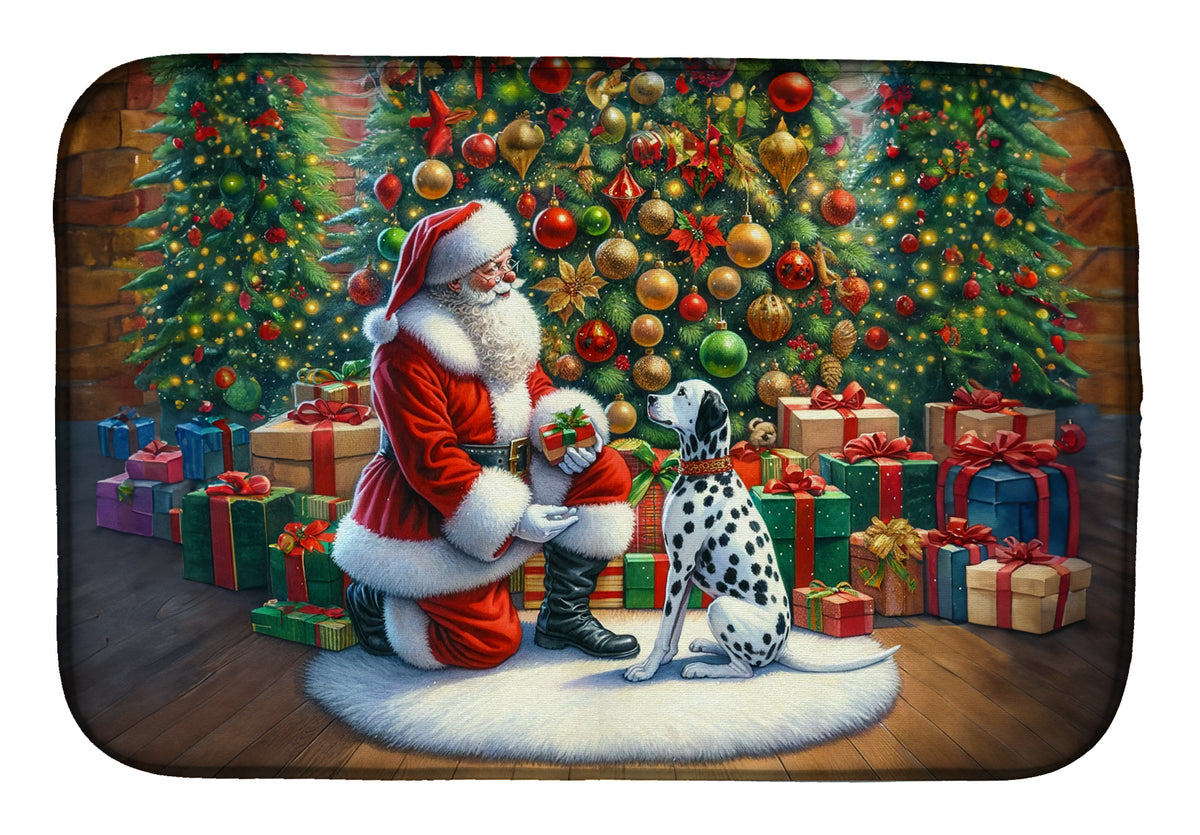 Buy this Dalmatian and Santa Claus Dish Drying Mat
