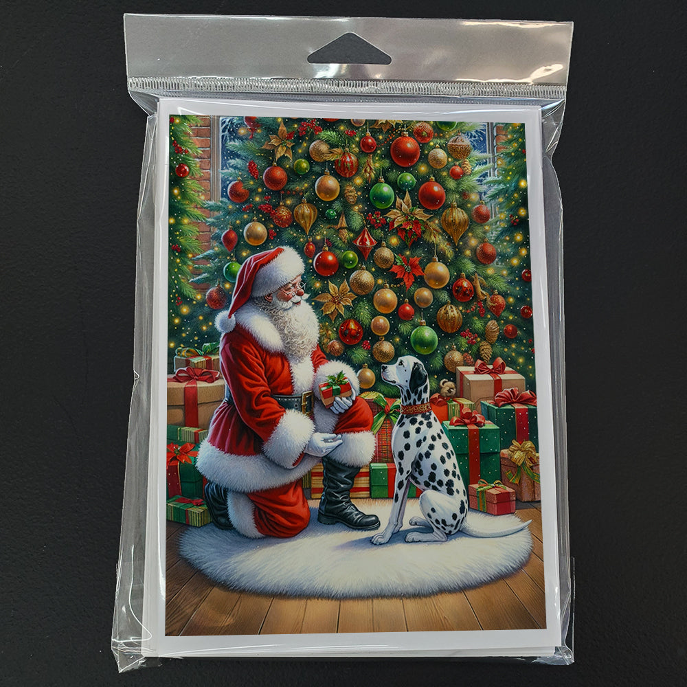 Dalmatian and Santa Claus Greeting Cards Pack of 8