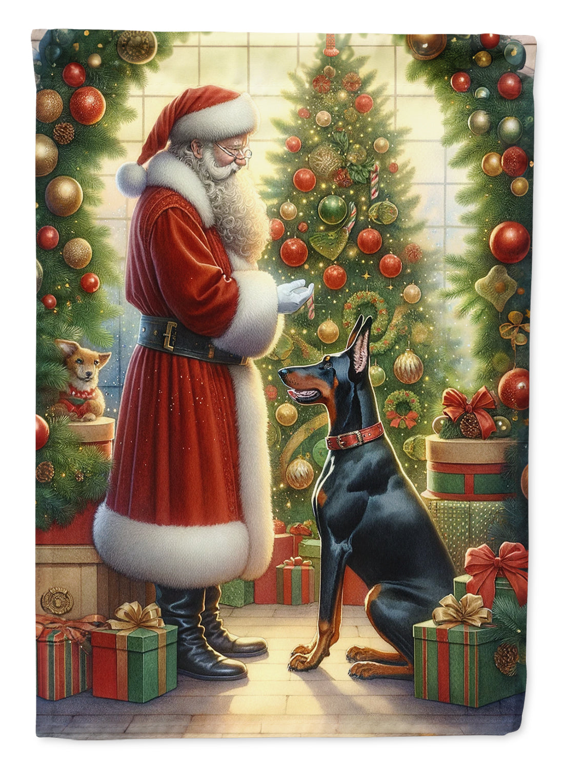 Buy this Doberman Pinscher and Santa Claus House Flag
