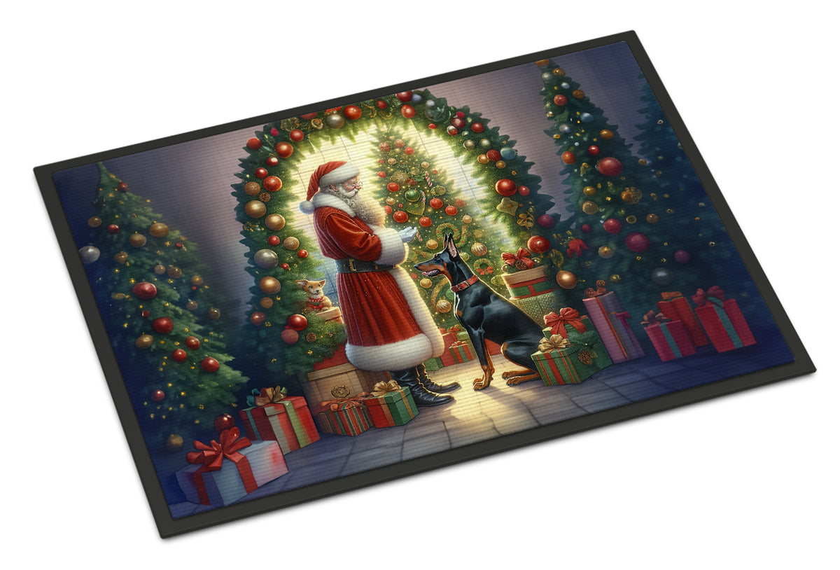 Buy this Doberman Pinscher and Santa Claus Doormat