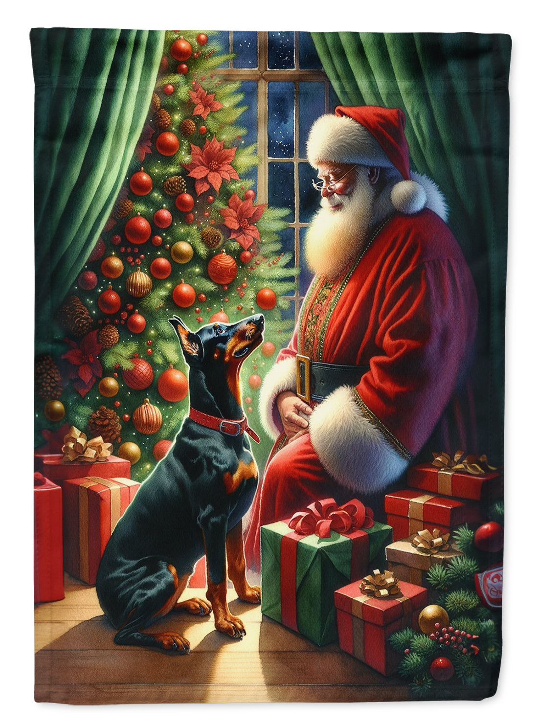 Buy this Doberman Pinscher and Santa Claus House Flag