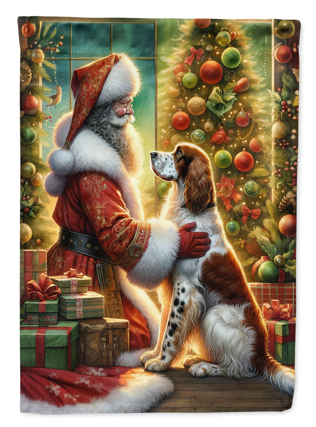 Buy this English Setter and Santa Claus House Flag