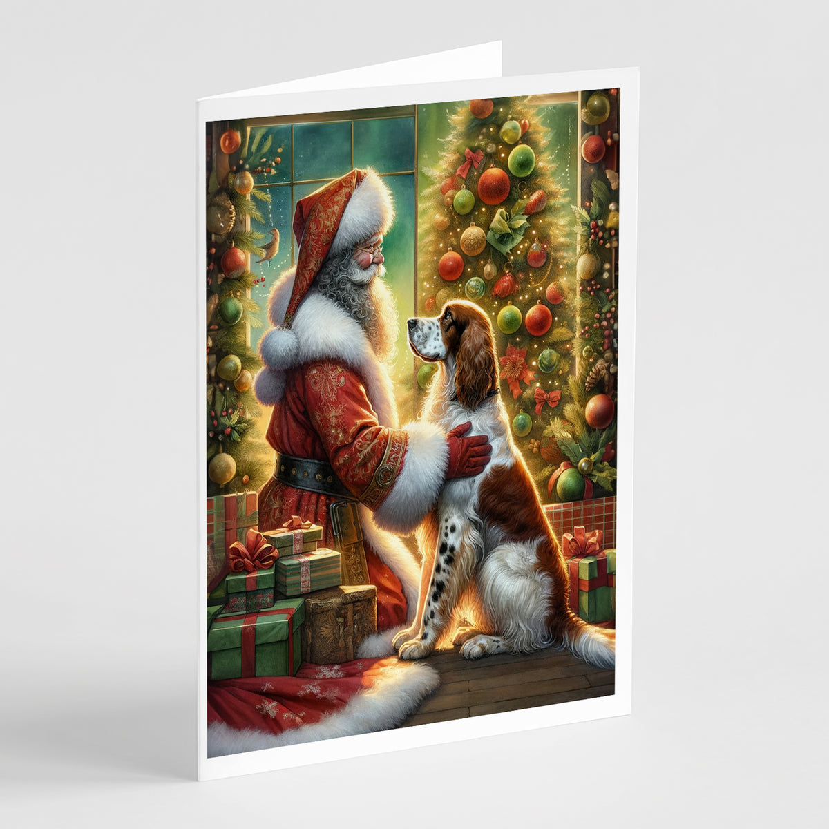 Buy this English Setter and Santa Claus Greeting Cards Pack of 8