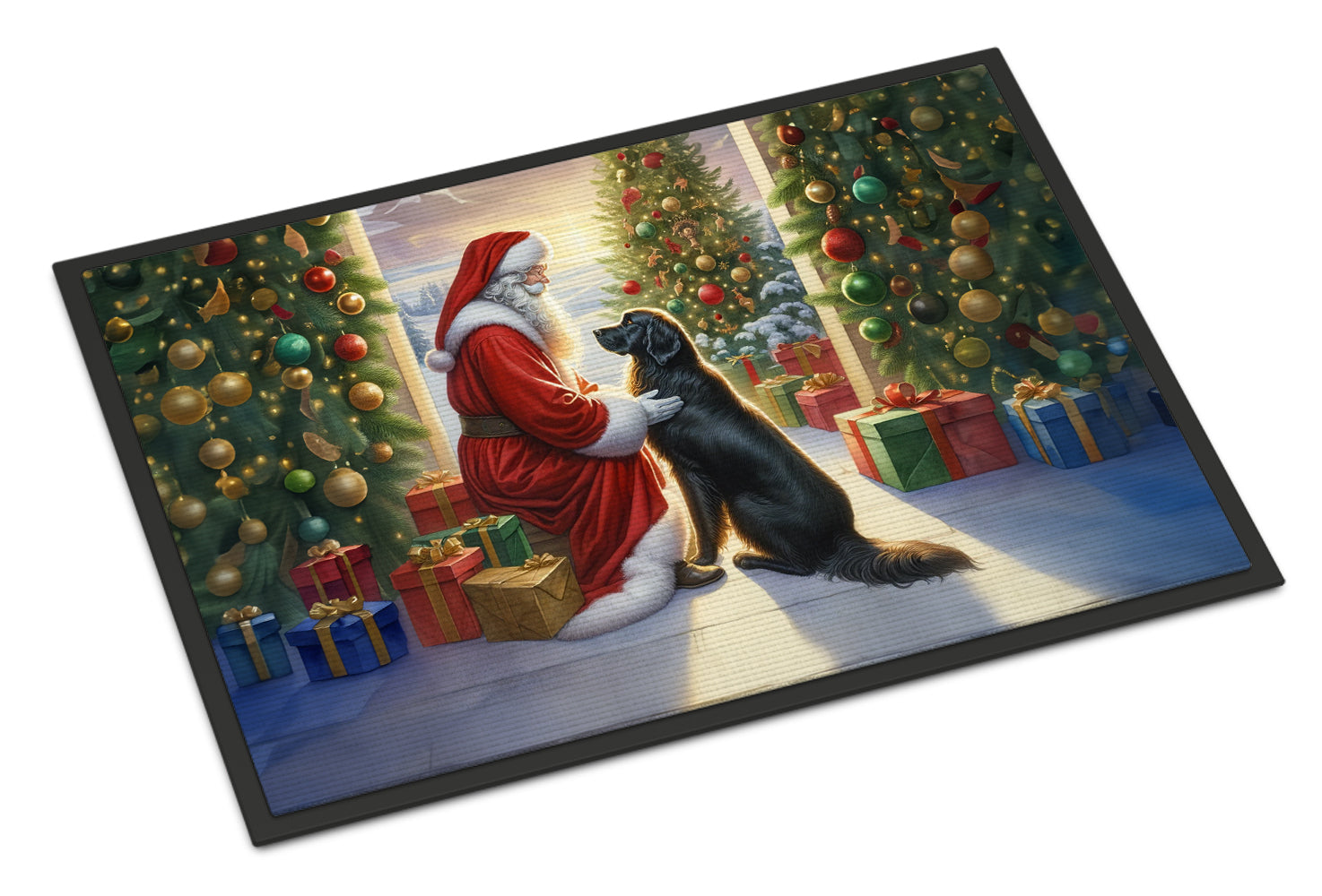 Buy this Flat-Coated Retriever and Santa Claus Doormat