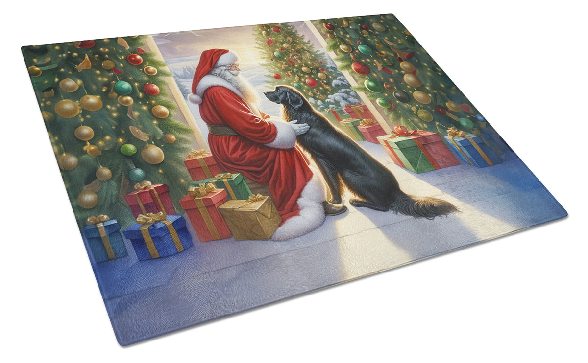 Buy this Flat-Coated Retriever and Santa Claus Glass Cutting Board