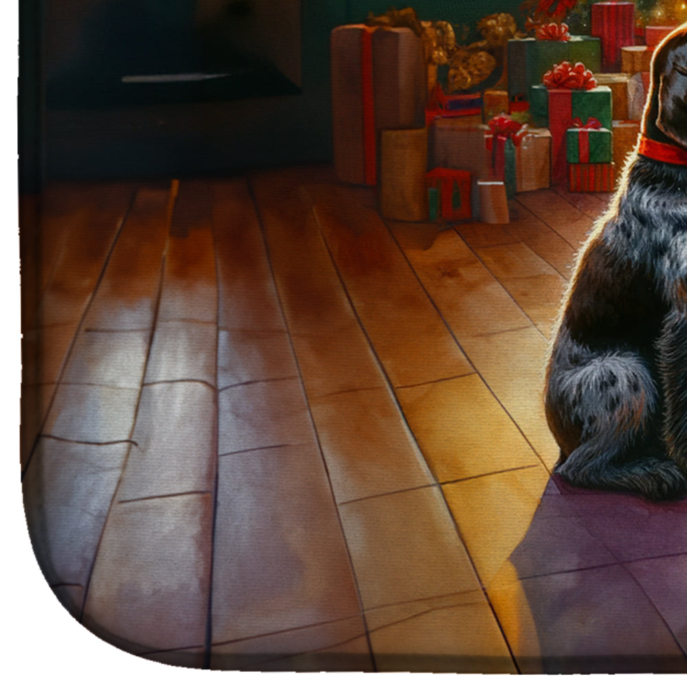 German Wirehaired Pointer and Santa Claus Dish Drying Mat