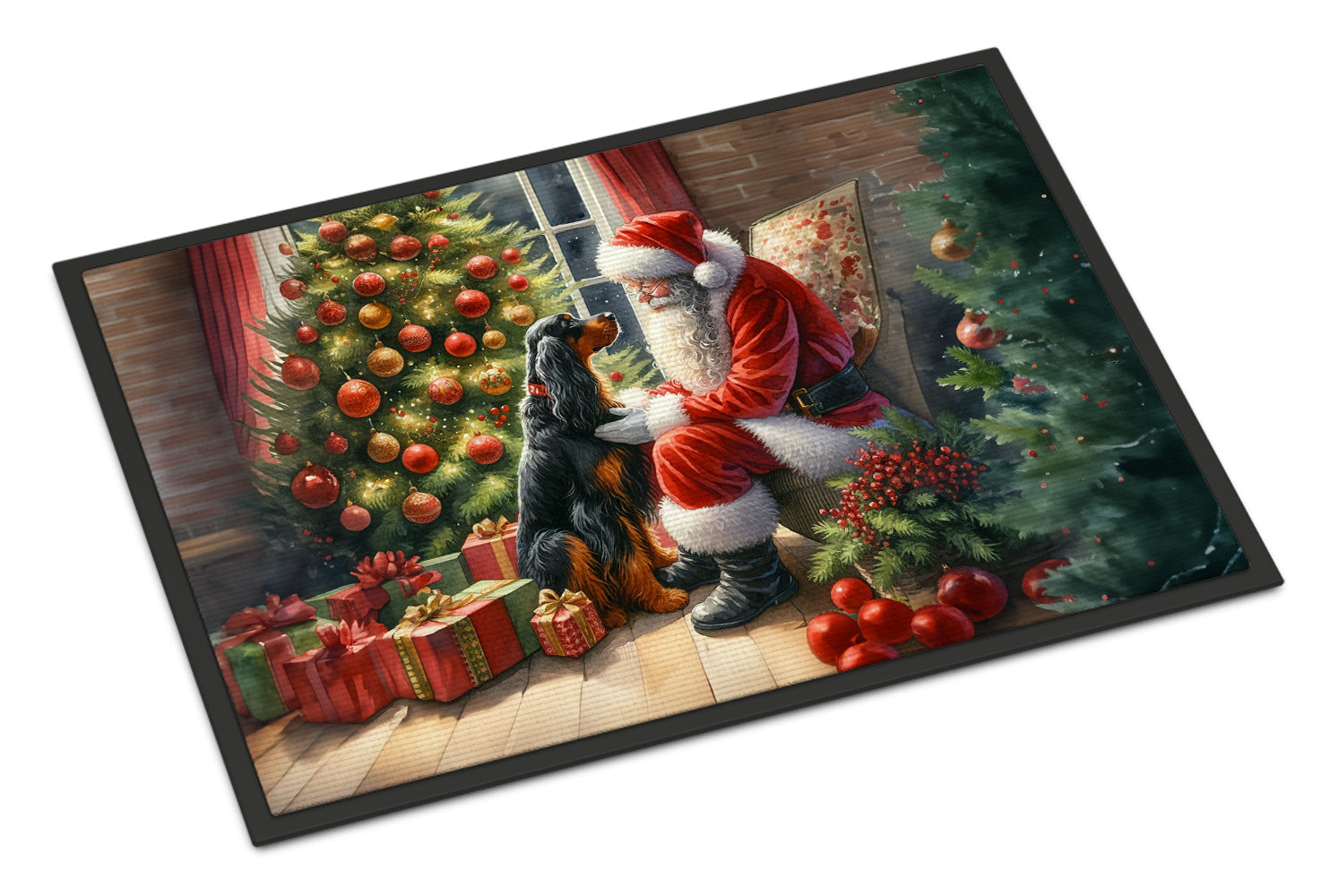 Buy this Gordon Setter and Santa Claus Doormat