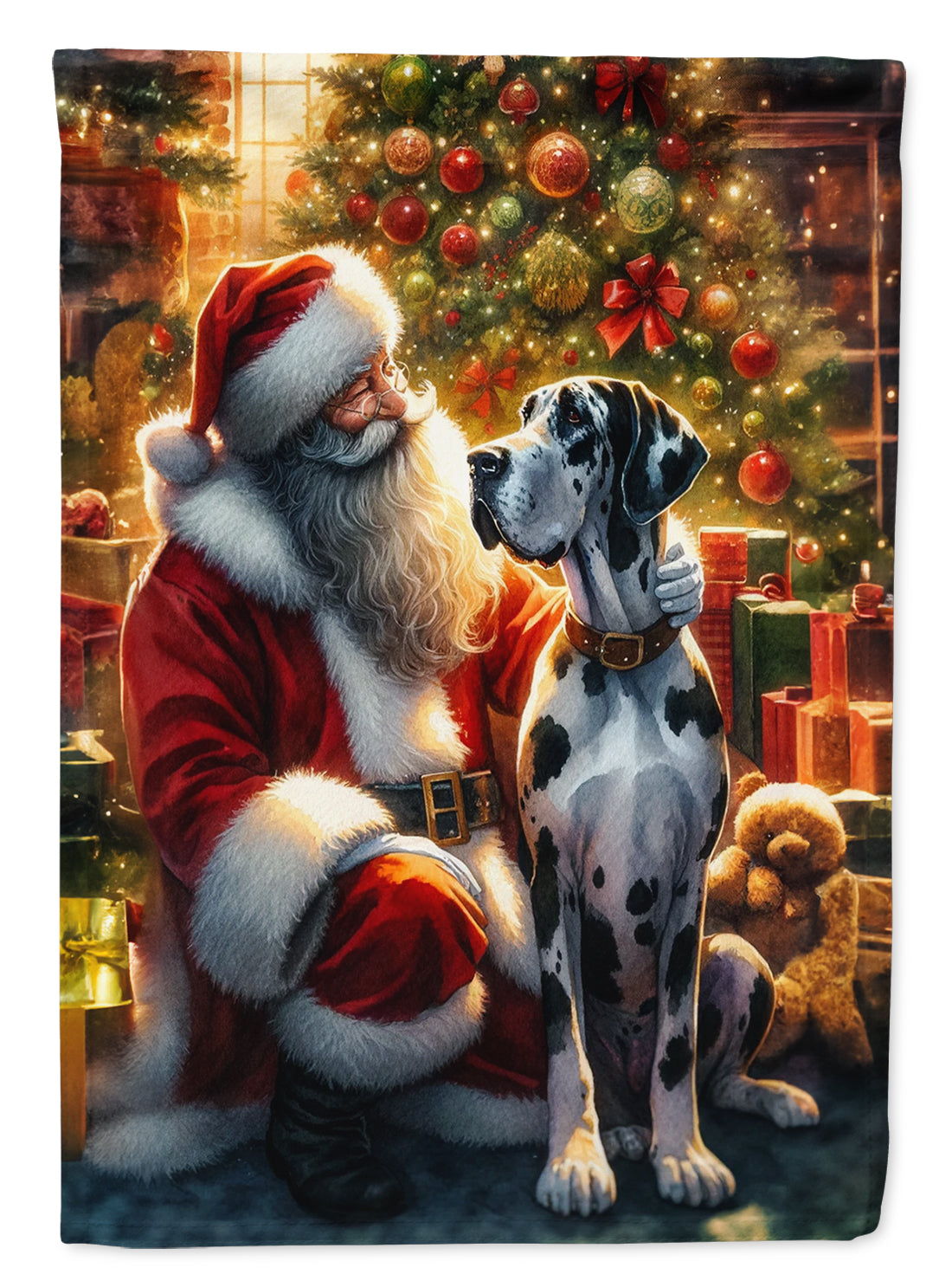 Buy this Great Dane and Santa Claus Garden Flag