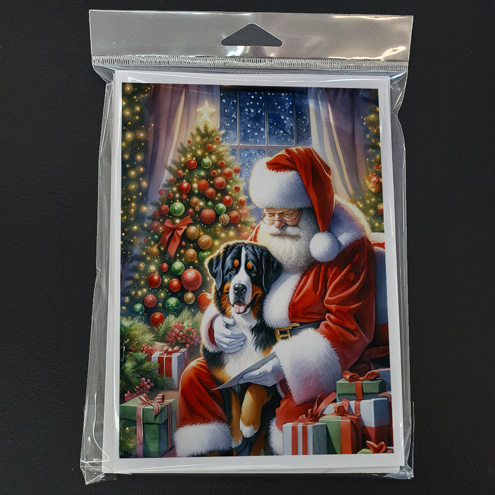 Greater Swiss Mountain Dog and Santa Claus Greeting Cards Pack of 8