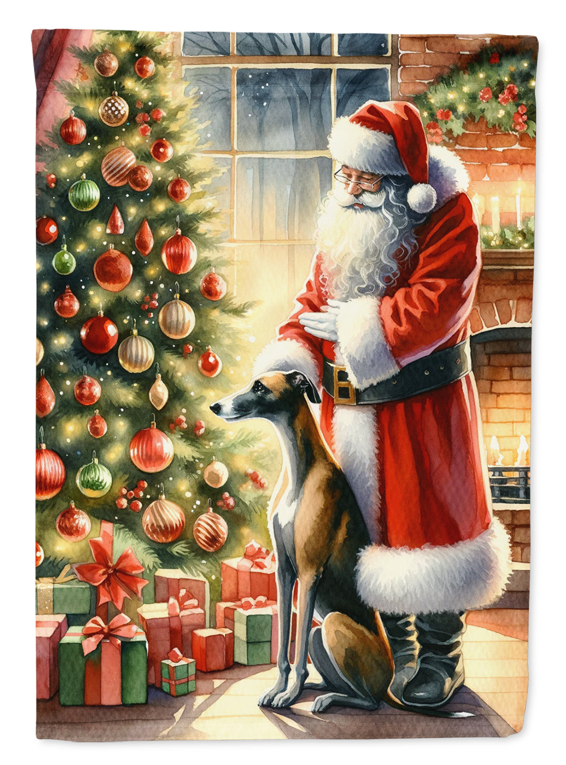 Buy this Greyhound and Santa Claus House Flag