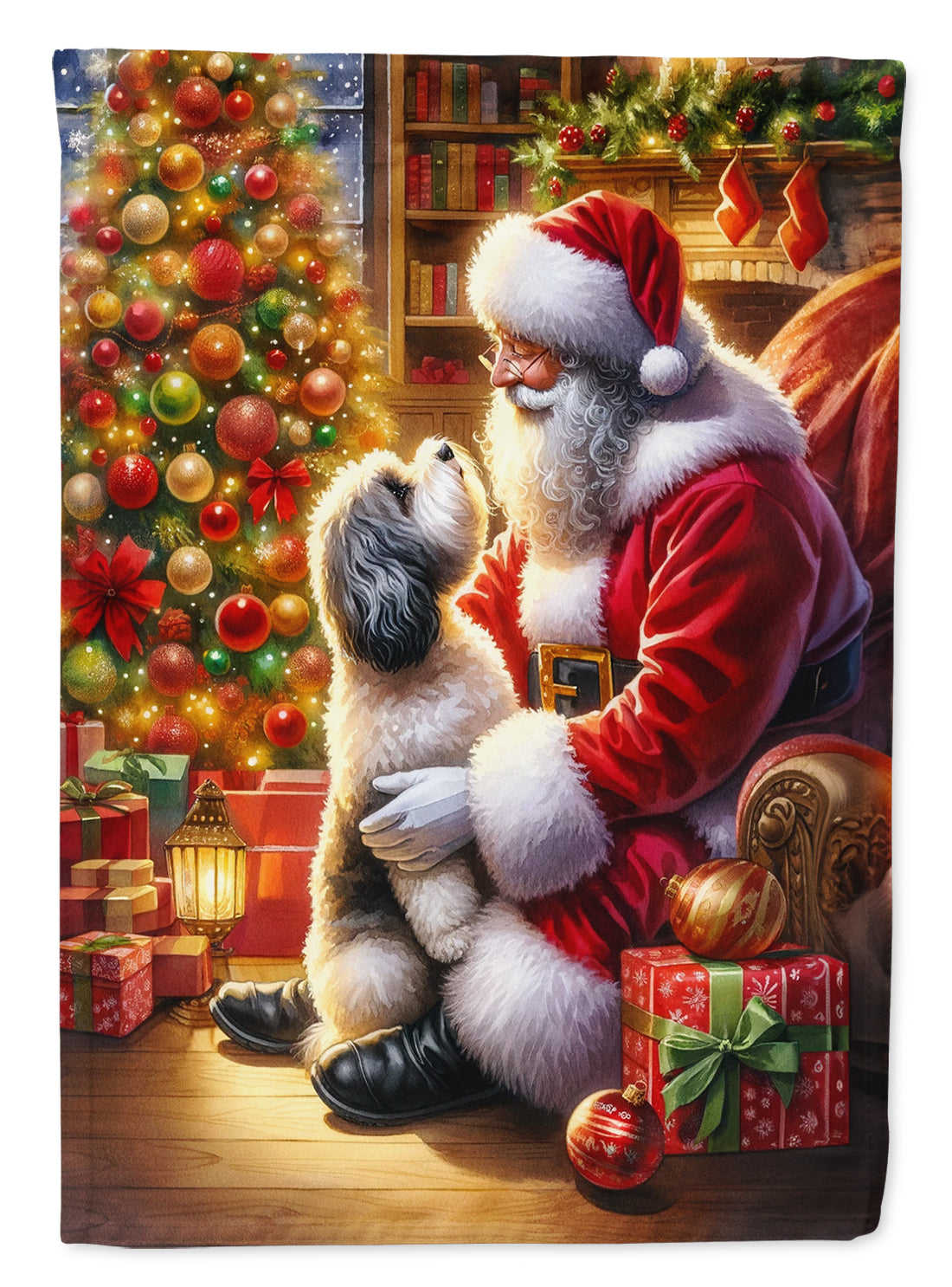 Buy this Havanese and Santa Claus House Flag