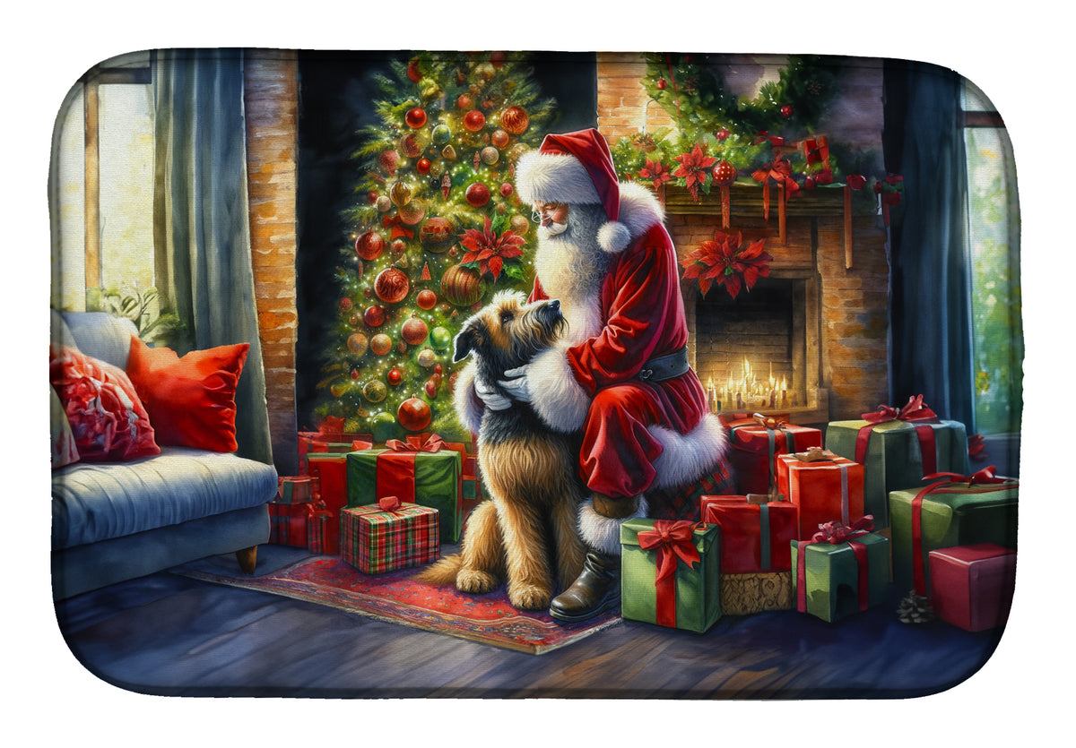 Buy this Irish Wolfhound and Santa Claus Dish Drying Mat
