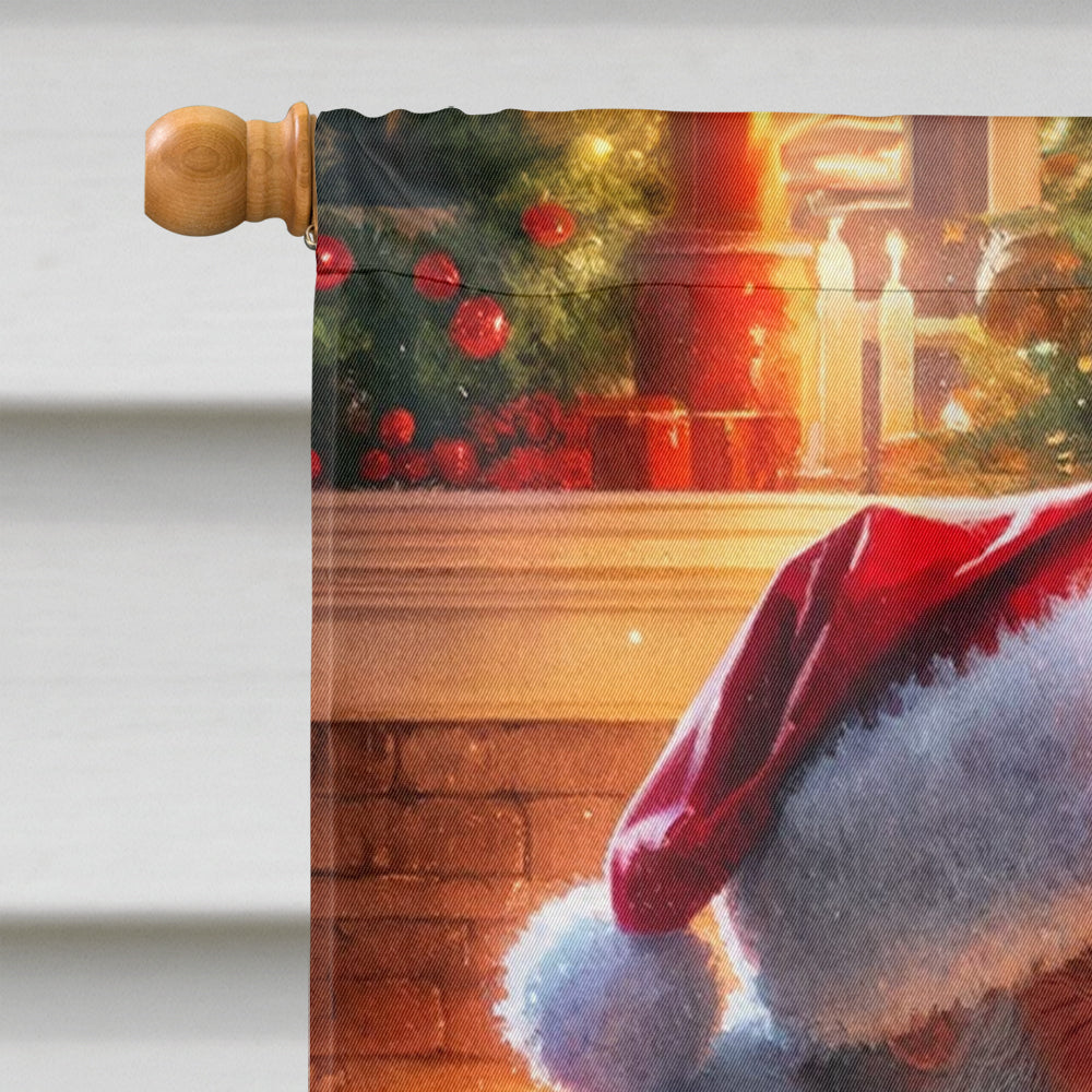 Jack Russell Terrier and Santa Claus House Flag