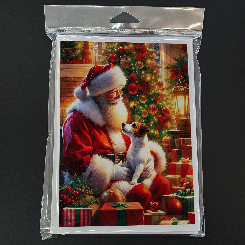 Jack Russell Terrier and Santa Claus Greeting Cards Pack of 8