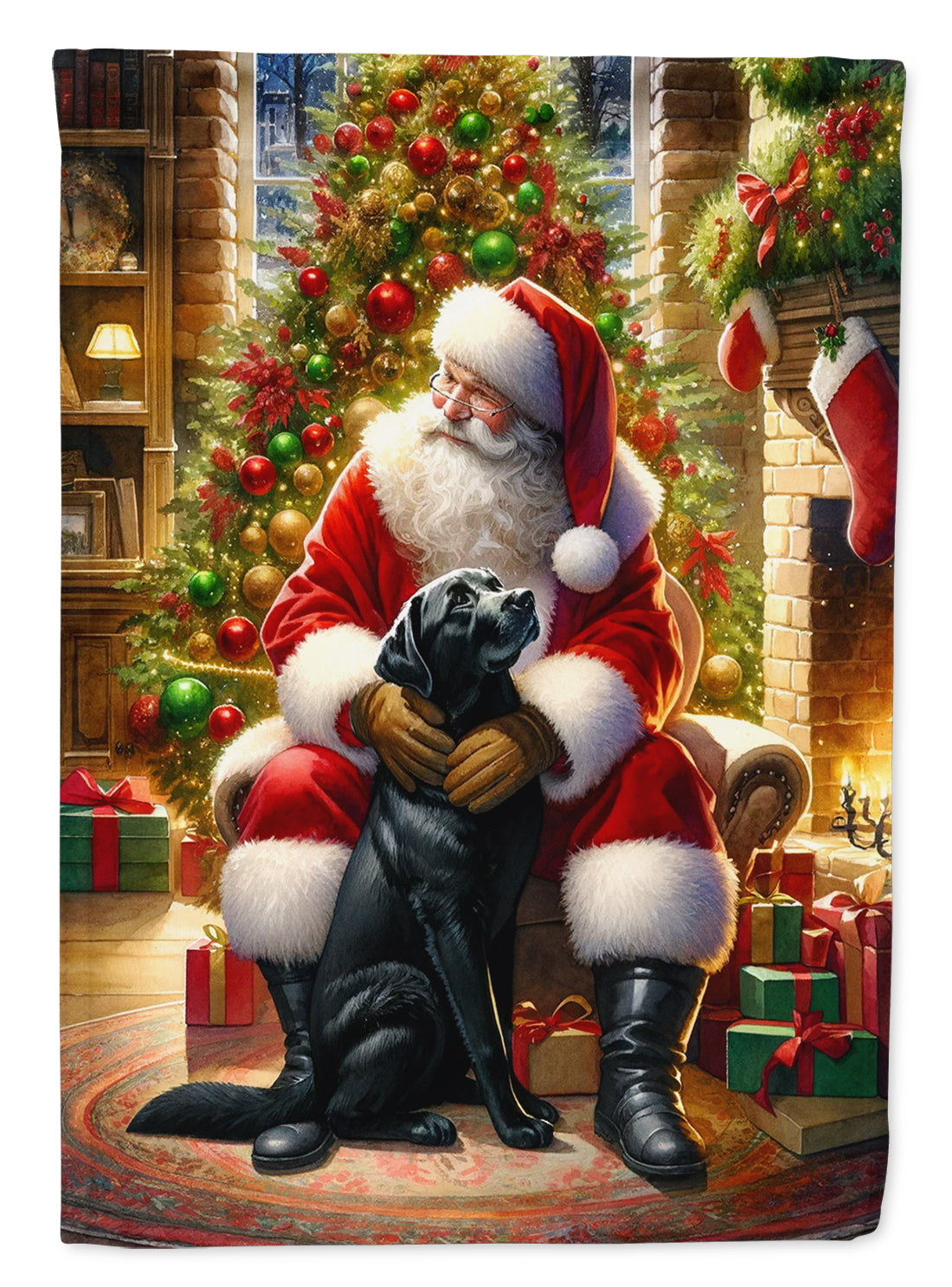 Buy this Labrador Retriever and Santa Claus House Flag