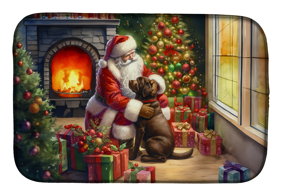 Buy this Labrador Retriever and Santa Claus Dish Drying Mat