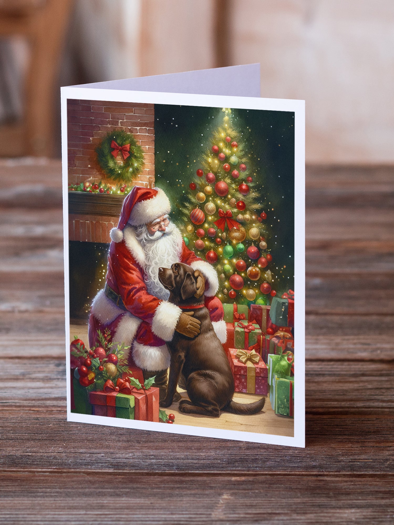 Labrador Retriever and Santa Claus Greeting Cards Pack of 8