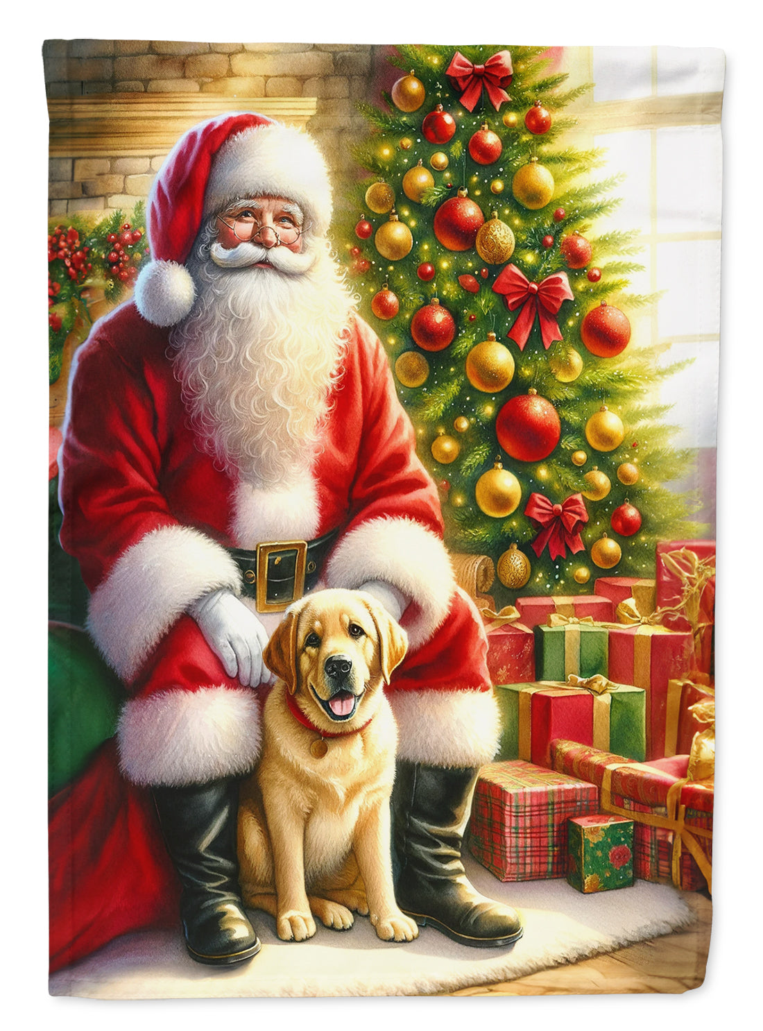 Buy this Labrador Retriever and Santa Claus Garden Flag